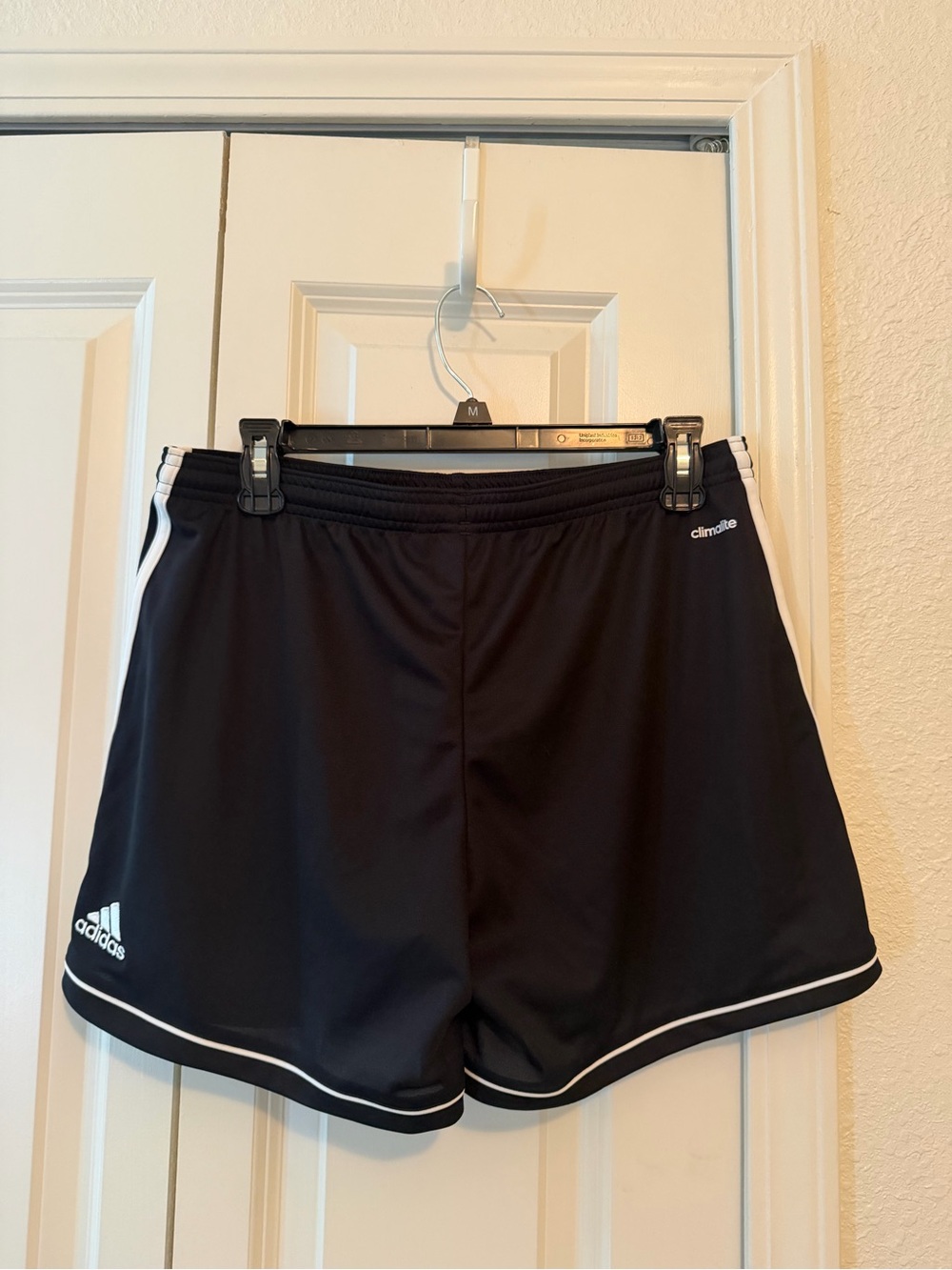 adidas Black Athletic Shorts with White Trim